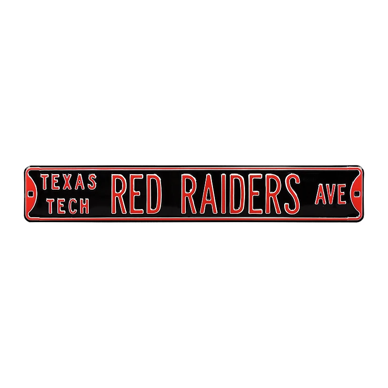 Black Texas Tech Red Raiders 6" x 36" College Ave Street Sign