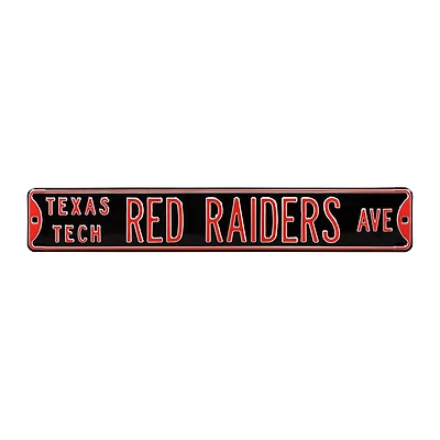 Black Texas Tech Red Raiders 6" x 36" College Ave Street Sign