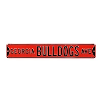 Red Georgia Bulldogs 6" x 36" College Ave Team Street Sign
