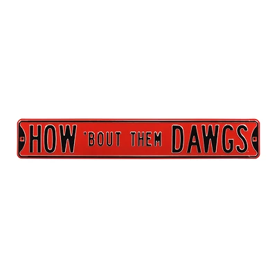 Red Georgia Bulldogs 6" x 36" College Ave Embossed Street Sign