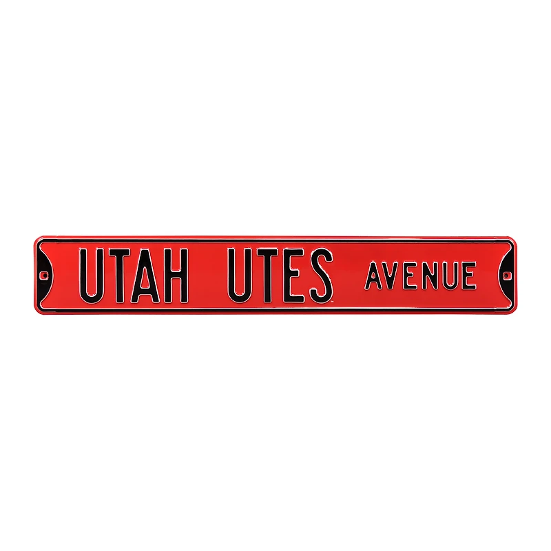 Red Utah Utes 6" x 36" College Ave Street Sign