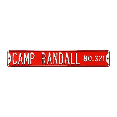 Red Wisconsin Badgers 6" x 36" Camp Randall College Ave Street Sign