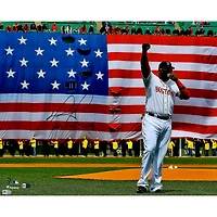 David Ortiz Boston Red Sox Autographed 16" x 20" Boston Strong Speech Photograph with "This Is Our F'N City" Inscription