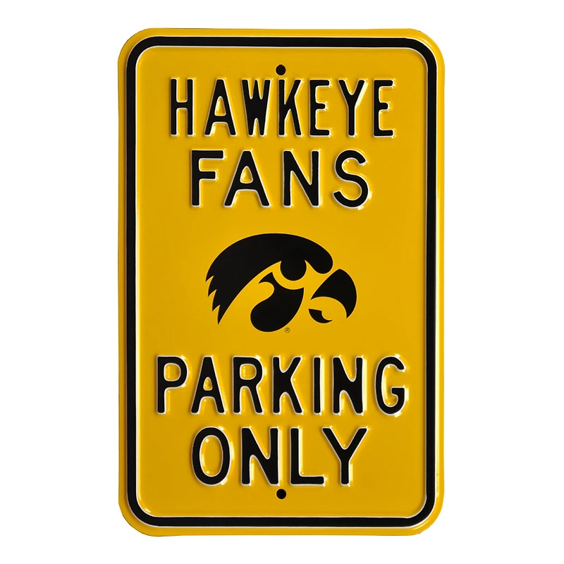Gold Iowa Hawkeyes 12" x 18" College Parking Sign