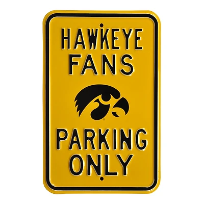 Gold Iowa Hawkeyes 12" x 18" College Parking Sign