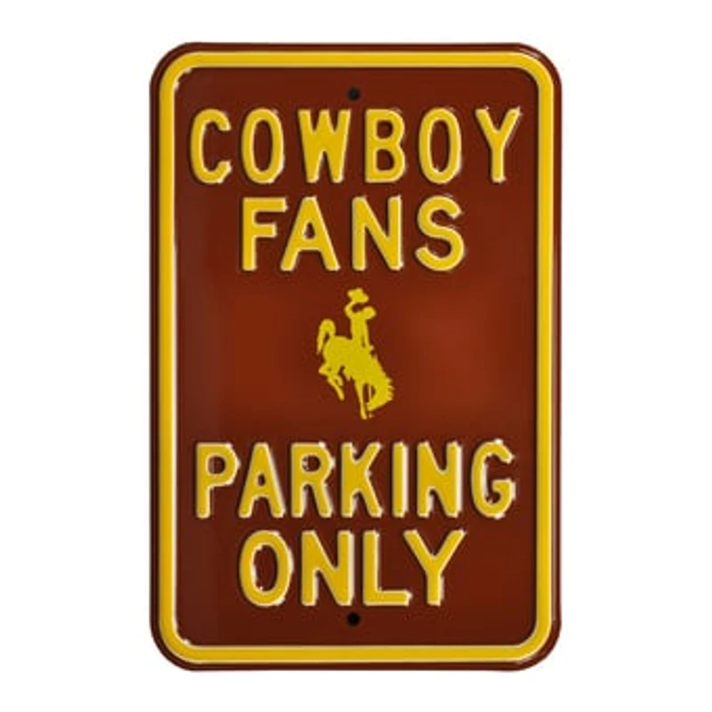 Brown Wyoming Cowboys 12" x 18" College Parking Sign