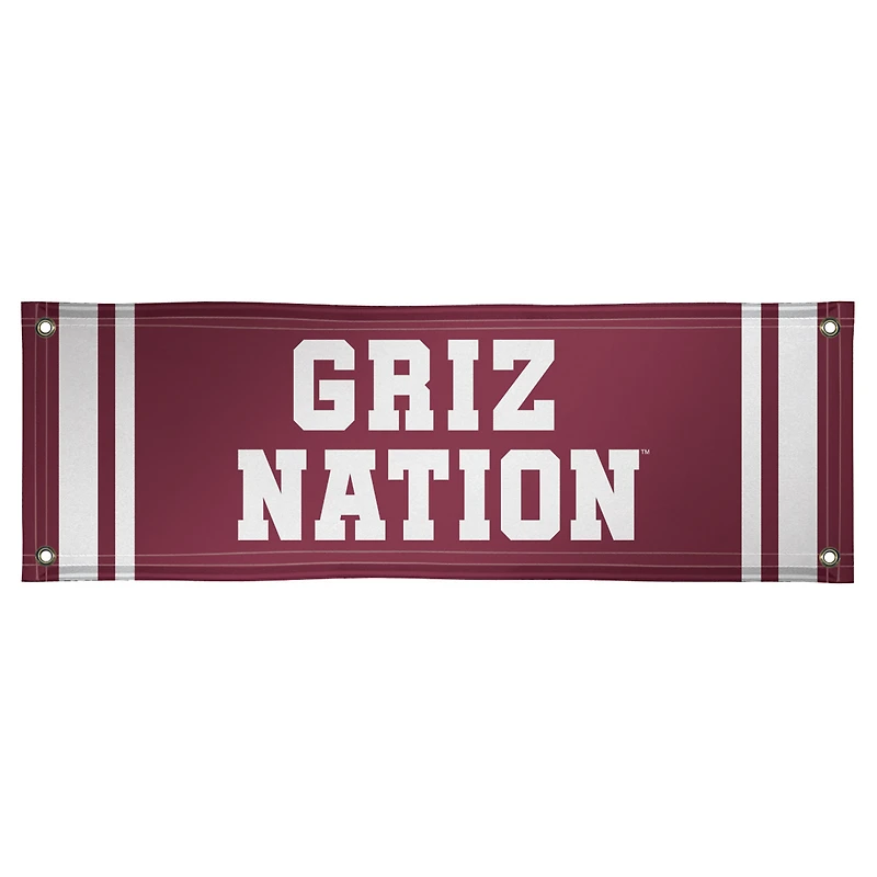 Maroon/White Montana Grizzlies 2' x 6' Vinyl Claw Horizontal Banner