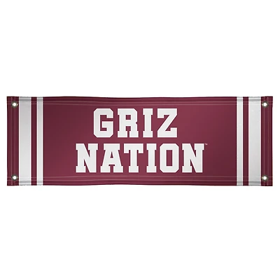 Maroon/White Montana Grizzlies 2' x 6' Vinyl Claw Horizontal Banner