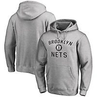 Men's Ash Brooklyn Nets Victory Arch Pullover Hoodie