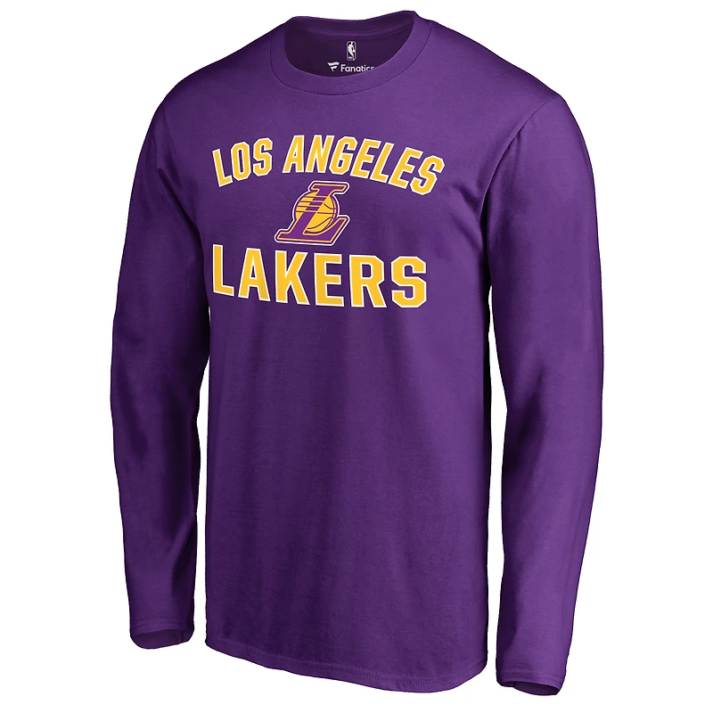 Men's Purple Los Angeles Lakers Victory Arch Long Sleeve T-Shirt