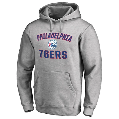 Men's Ash Philadelphia 76ers Victory Arch Pullover Hoodie