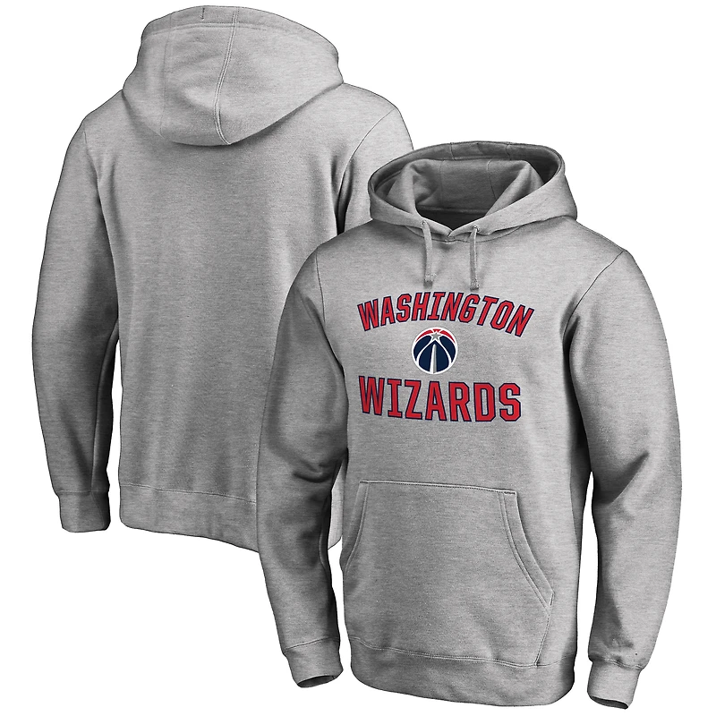 Men's Ash Washington Wizards Victory Arch Pullover Hoodie