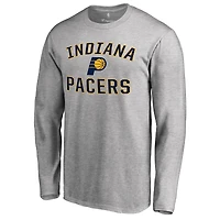 Men's Ash Indiana Pacers Victory Arch Long Sleeve T-Shirt