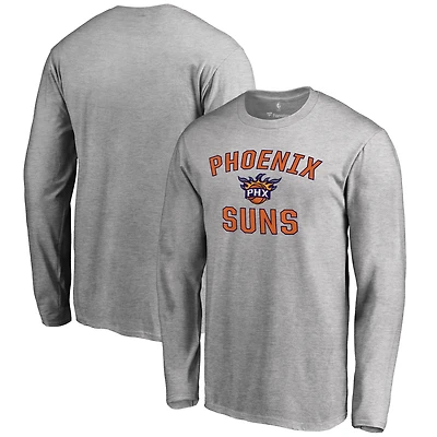 Men's Ash Phoenix Suns Victory Arch Long Sleeve T-Shirt