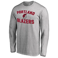 Men's Ash Portland Trail Blazers Victory Arch Long Sleeve T-Shirt