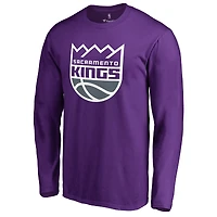 Men's Purple Sacramento Kings Primary Logo 2 Long Sleeve T-Shirt