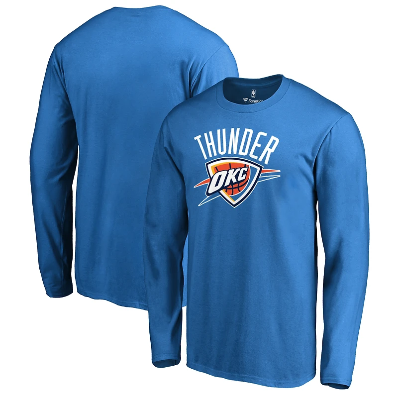 Men's Blue Oklahoma City Thunder Primary Logo Long Sleeve T-Shirt