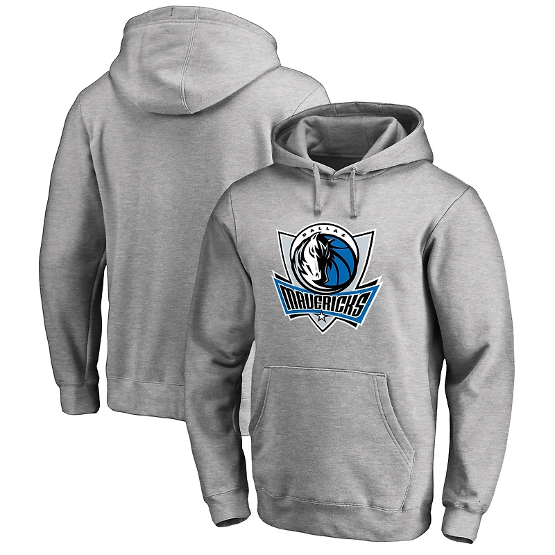 Men's Heather Gray Dallas Mavericks Primary Logo Pullover Hoodie