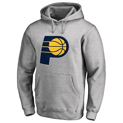 Men's Heather Gray Indiana Pacers Primary Logo Pullover Hoodie