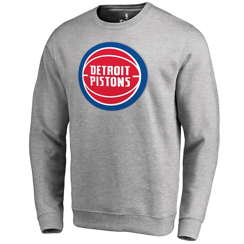Men's Heathered Gray Detroit Pistons Primary Logo Sweatshirt