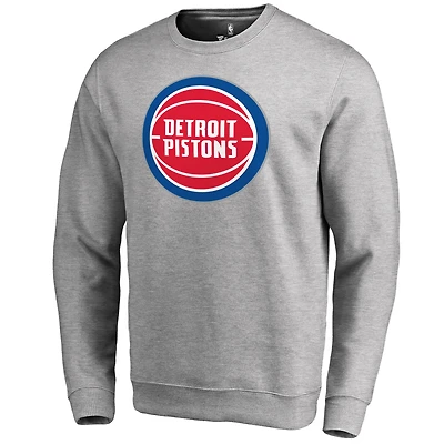 Men's Heathered Gray Detroit Pistons Primary Logo Sweatshirt