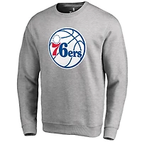 Men's Heathered Gray Philadelphia 76ers Primary Logo Sweatshirt