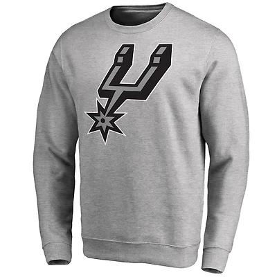 Men's Heathered Gray San Antonio Spurs Primary Logo Sweatshirt