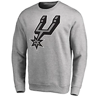 Men's Heathered Gray San Antonio Spurs Primary Logo Sweatshirt