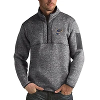 Men's Antigua Charcoal St. Louis Blues Fortune 1/2-Zip Pullover Jacket