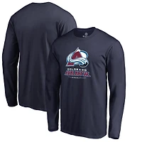 Men's Navy Colorado Avalanche Team Lockup Long Sleeve T-Shirt