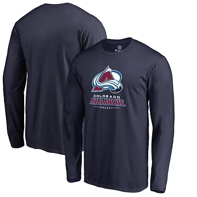 Men's Navy Colorado Avalanche Team Lockup Long Sleeve T-Shirt