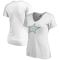 Women's White Dallas Stars Whiteout V-Neck T-Shirt