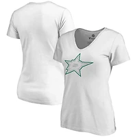 Women's White Dallas Stars Whiteout V-Neck T-Shirt