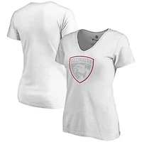 Women's White Florida Panthers Whiteout V-Neck T-Shirt