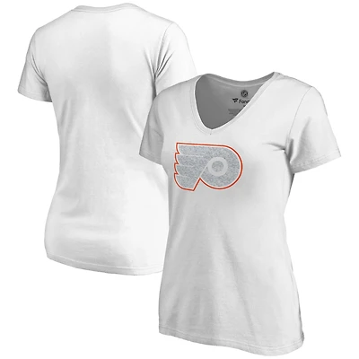 Women's White Philadelphia Flyers Whiteout V-Neck T-Shirt