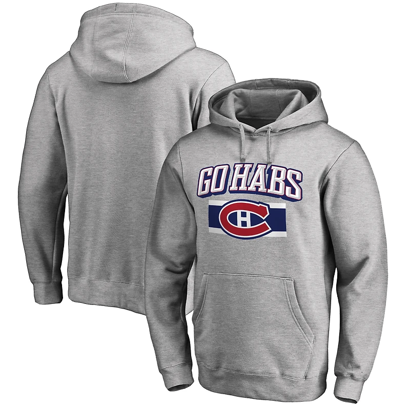 Men's Ash Montreal Canadiens Hometown Collection Go Habs Pullover Hoodie
