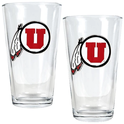 Utah Utes 16oz. Pint Glass Set