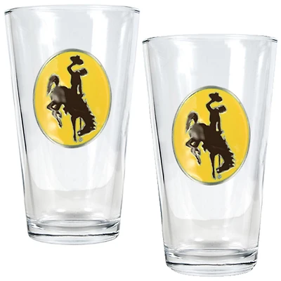 Wyoming Cowboys 16oz. Pint Glass Set