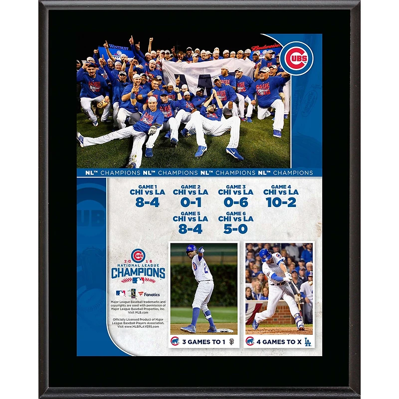 Chicago Cubs 2016 MLB National League Champions 10.5" x 13" Sublimated Plaque