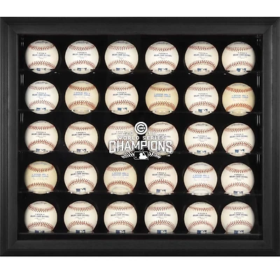Chicago Cubs 2016 MLB World Series Champions Black Framed Logo 30-Ball Display Case