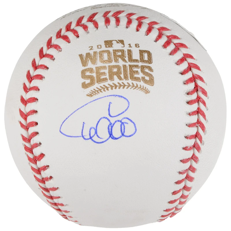 Willson Contreras Chicago Cubs 2016 MLB World Series Champions Autographed World Series Logo Baseball