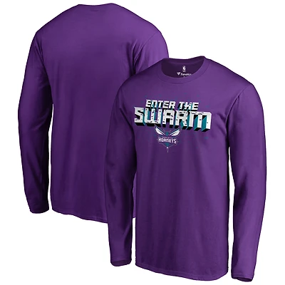 Men's Purple Charlotte Hornets Hometown Collection The Swarm Long Sleeve T-Shirt