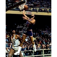 Walt Frazier New York Knicks Autographed 16" x 20" Blue Lay-Up Photograph with "HOF 87" Inscription