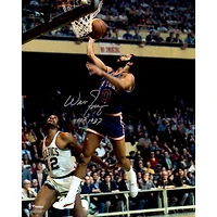 Walt Frazier New York Knicks Autographed 16" x 20" Blue Lay-Up Photograph with "HOF 87" Inscription