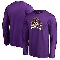 Men's Purple East Carolina Pirates Primary Team Logo Long Sleeve T-Shirt