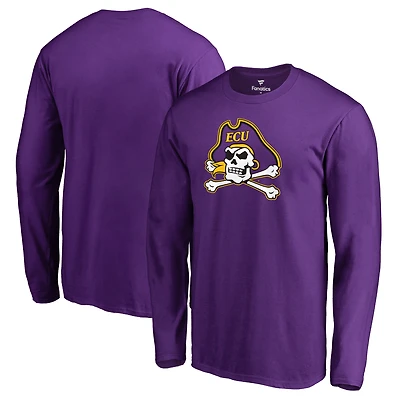 Men's Purple East Carolina Pirates Primary Team Logo Long Sleeve T-Shirt