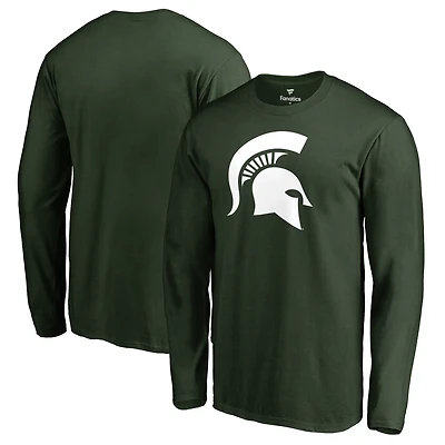 Men's Green Michigan State Spartans Primary Team Logo Long Sleeve T-Shirt