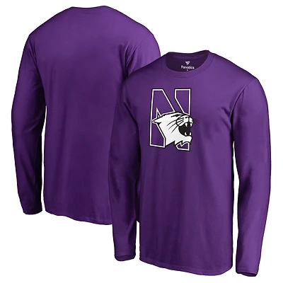 Men's Purple Northwestern Wildcats Primary Team Logo Long Sleeve T-Shirt