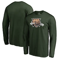 Men's Green Ohio Bobcats Primary Team Logo Long Sleeve T-Shirt