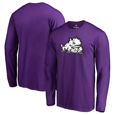 Men's Purple TCU Horned Frogs Primary Team Logo Long Sleeve T-Shirt